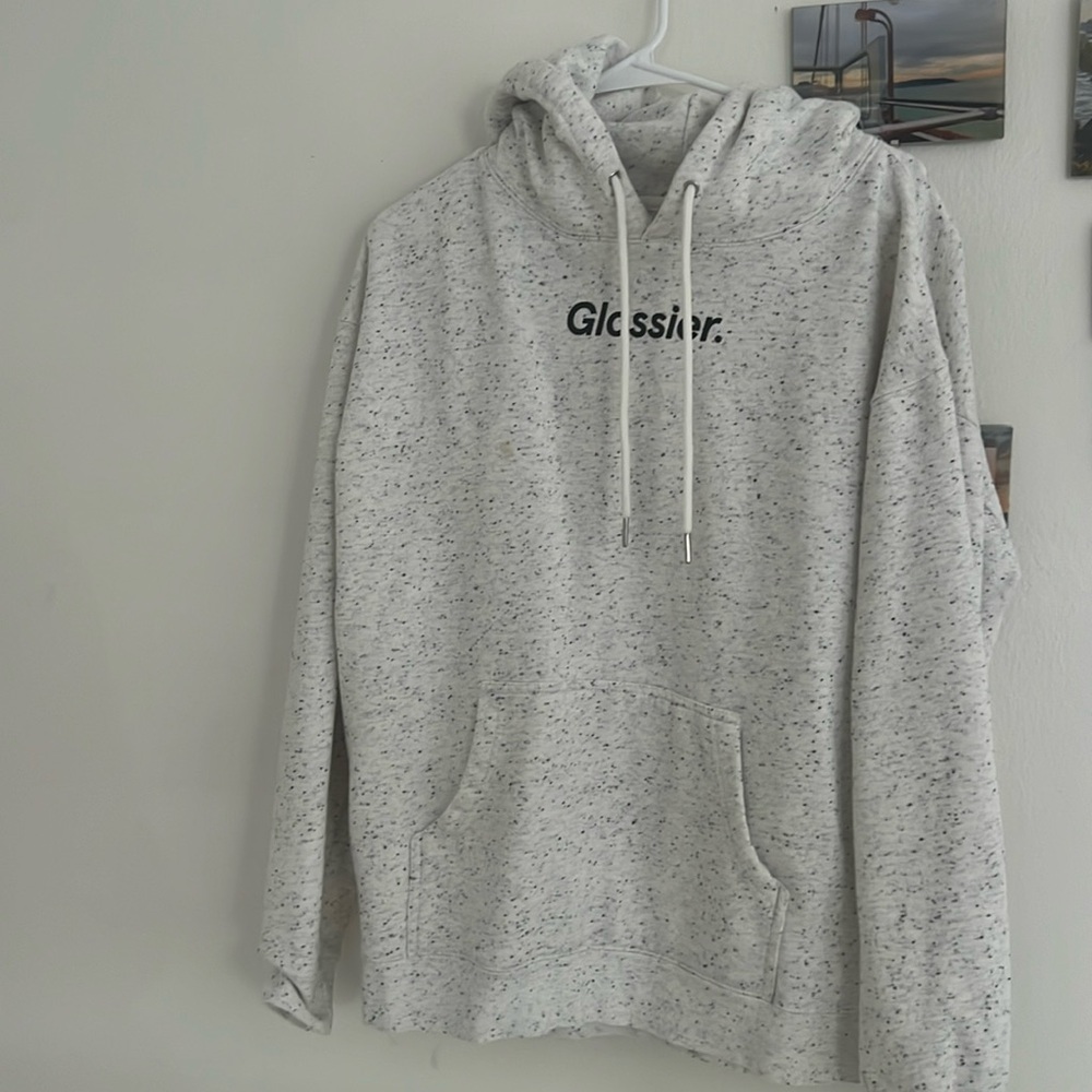 Glossier light grey hoodie